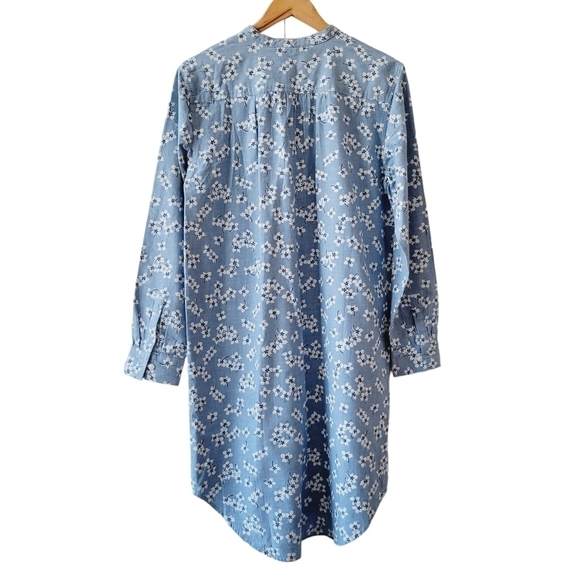 Draper James x Lands' End Blue Floral Long Sleeve Dress - Picture 2 of 9